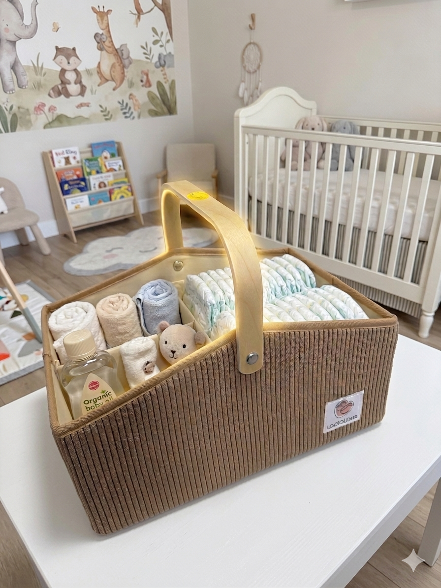 سلة تخزين للطفل متنقلة مع إضاءة ليلية